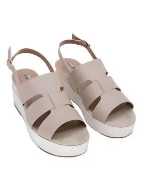 Aqua College Slingback Platform Sandal Sand Lea Tan Size 10M